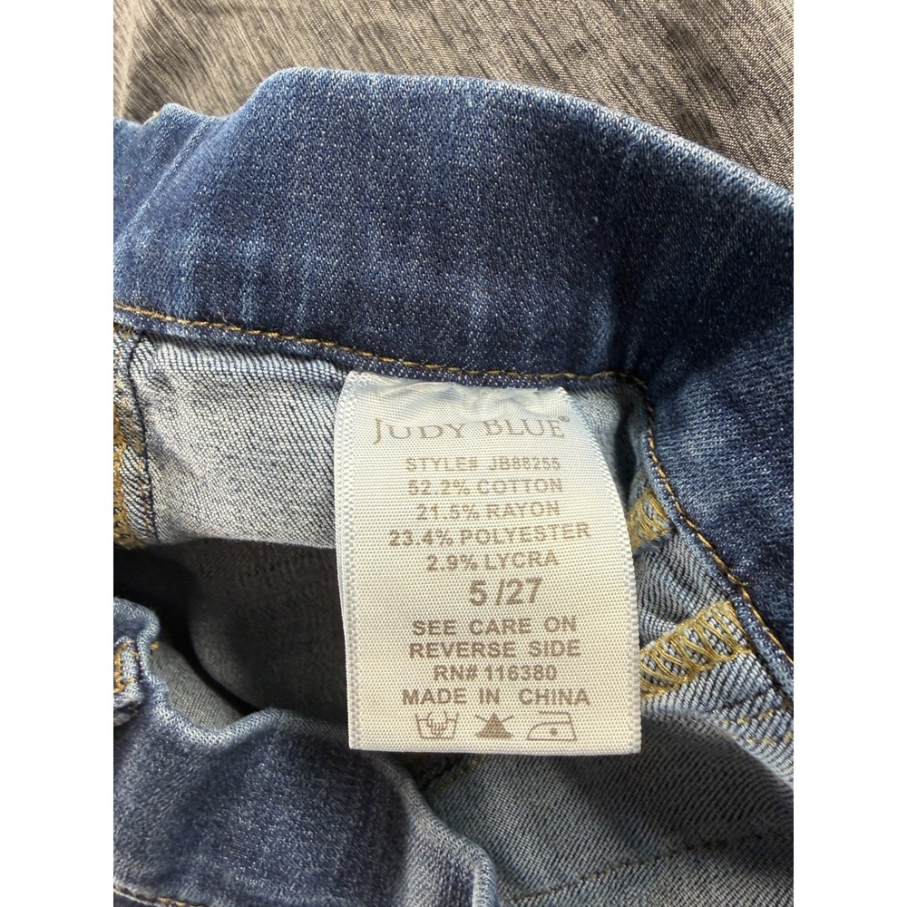 Judy Blue Womens Jeans 5/27 Skinny Fit Distressed Ripped Stretch Blue Denim - Picture 7 of 9
